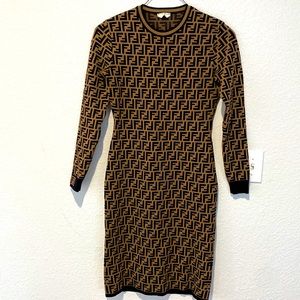 Fendi motif knitted dress